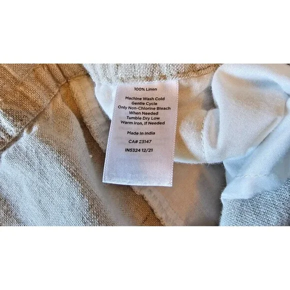 Talbots Linen Shorts Womens XL light brown khaki drawstring shorts - Picture 4 of 4